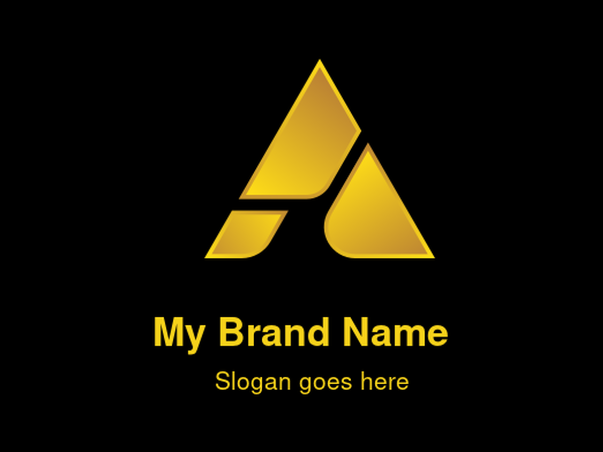 Golden Abstract Letter A Logo - Modern Geometric Design with Divided Sections, Ideal for Premium Investment, Financial, Luxury Real Estate, or High-Value Technology Brands